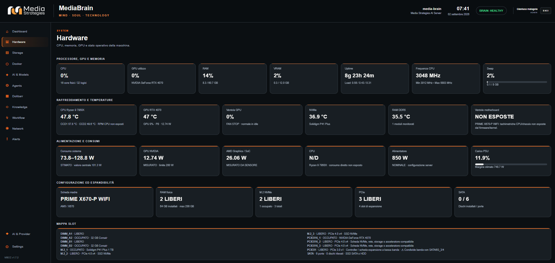 Media Brain Control Center - Hardware