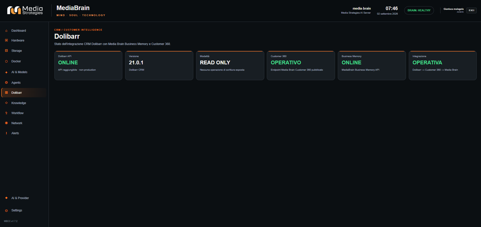 Media Brain Control Center - Dolibarr / CRM