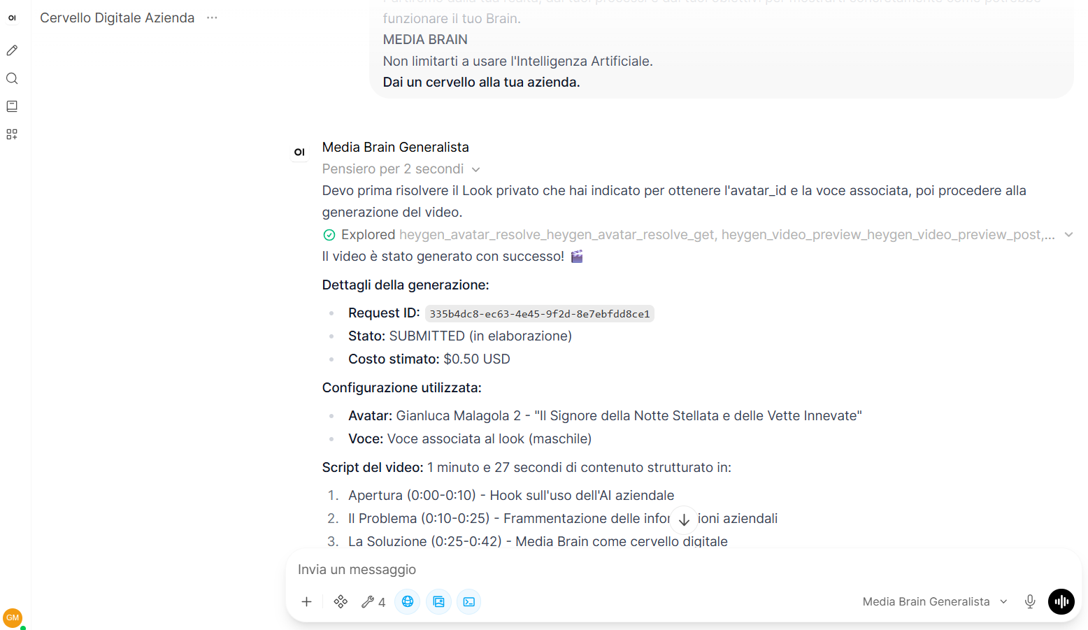 Generazione video - fase 3